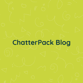 Green square with the words ChatterPack Blog typed in black lettering