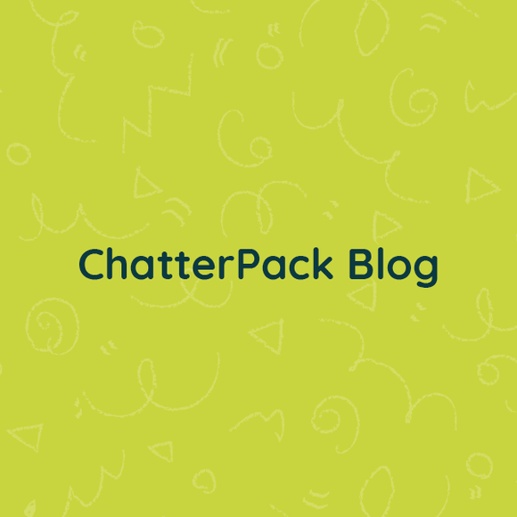 Green square with the words ChatterPack Blog typed in black lettering