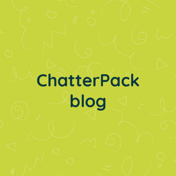 Green square with navy text saying ChatterPack blog
