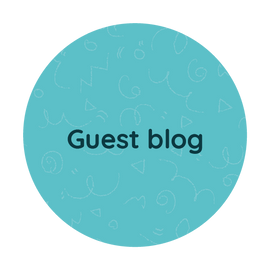 Green circle background with navy text saying Guest blog